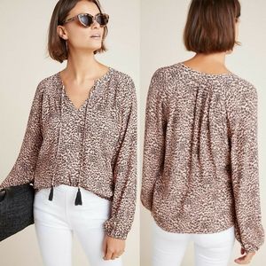 Anthropologie Kachel Leopard-Printed Blouse